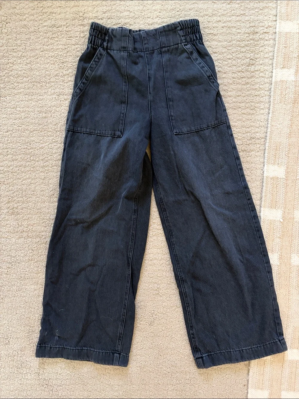 Girls Zara Black Wide-Leg Jeans